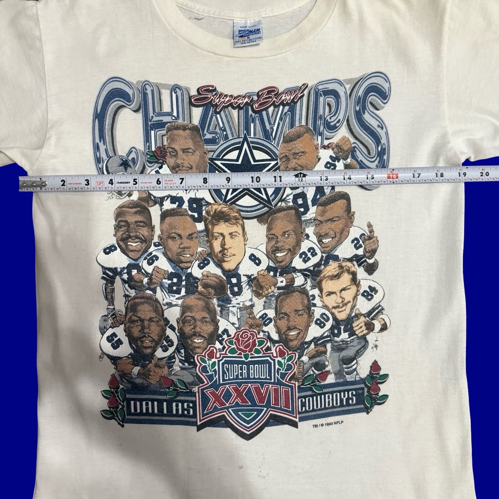 Vintage Dallas Cowboys 1993 Super Bowl XXVII‎ Champs Tee Salem Sportswear USA M - Picture 9 of 9